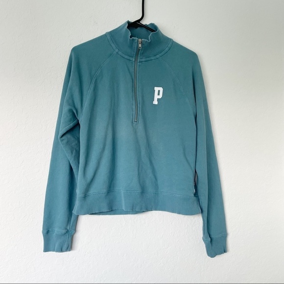 PINK‎ Victoria Secret Varsity Quarter ZIP Pullover - Picture 1 of 11